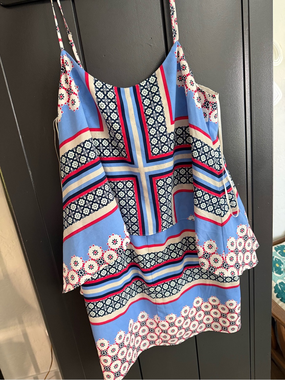 Womenโs Blue Layered Dress